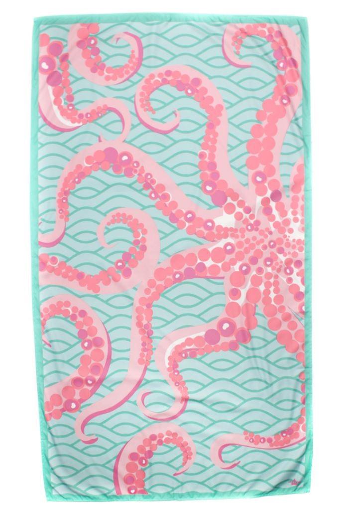 Octopus Giant Beach Towel in Mint/Pink