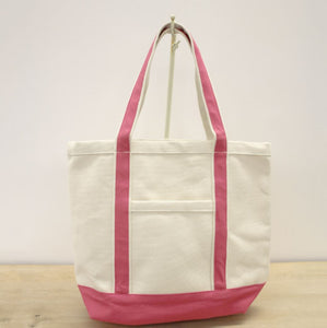 Kid's Ashville Canvas Tote in Natural/Pink